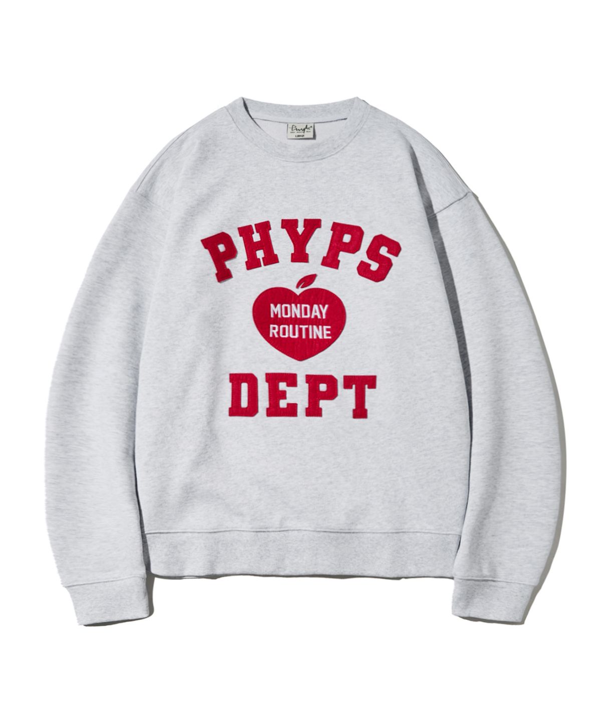 피지컬 디파트먼트(PHYSICAL DEPARTMENT) 애플 아치로고 스웨트셔츠_라이트 그레이