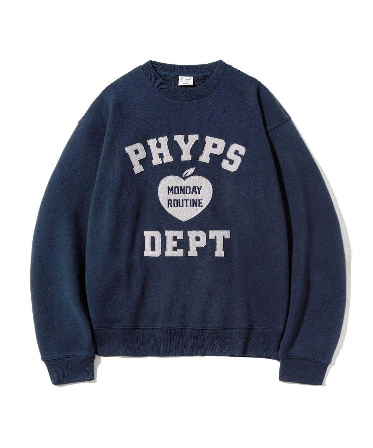 피지컬 디파트먼트(PHYSICAL DEPARTMENT) 애플 아치로고 스웨트셔츠_네이비