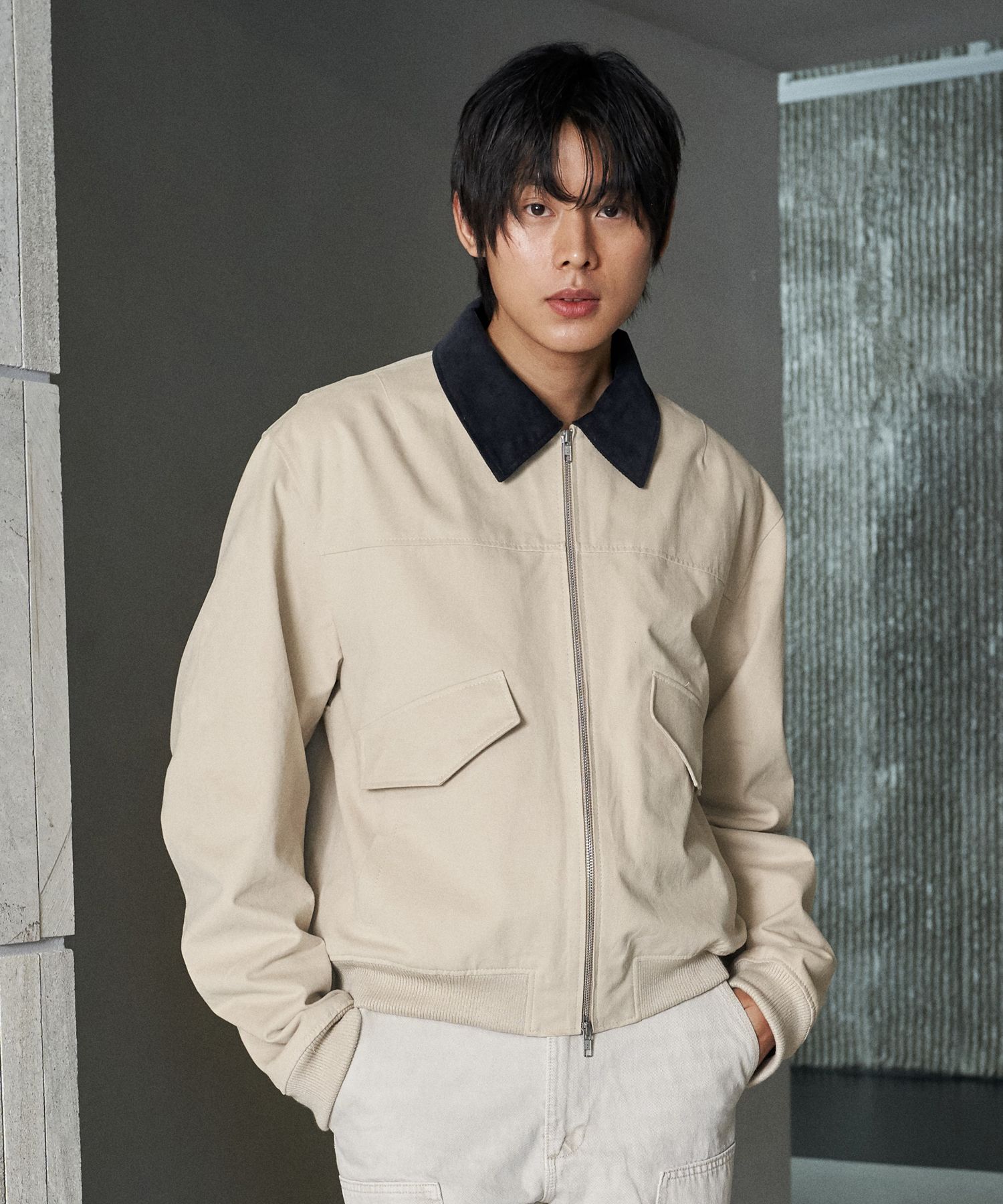 【SPERONE】Real Merino Bomber Jacket MUSINSA | SPERONE Detroit Shirring Bomber Jacket (Ivory)