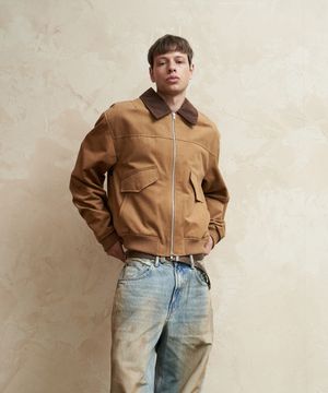 디트로이트 셔링 봄버 자켓 (카멜)