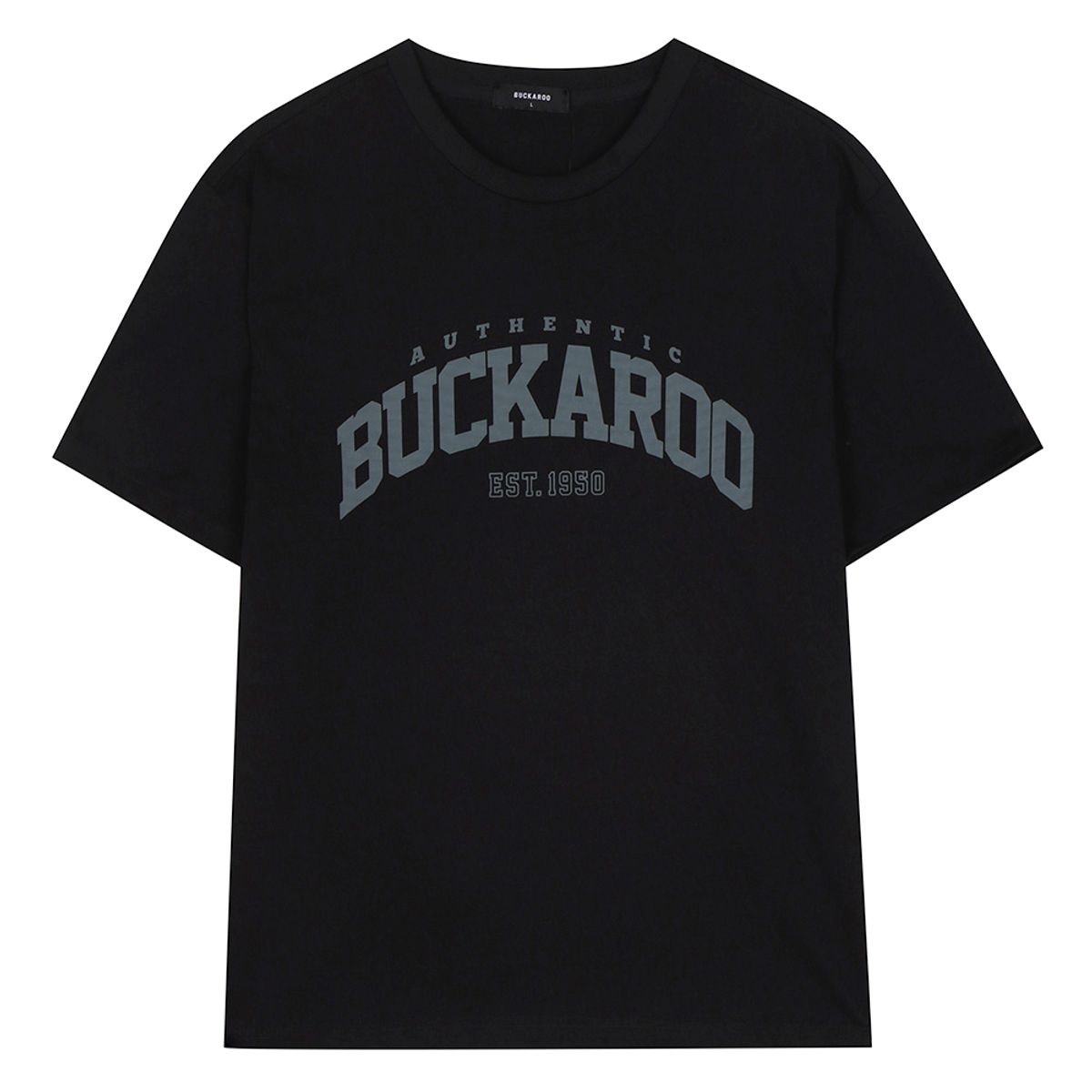 버커루(BUCKAROO) 싱글 루즈핏 로고 반팔 티셔츠 블랙