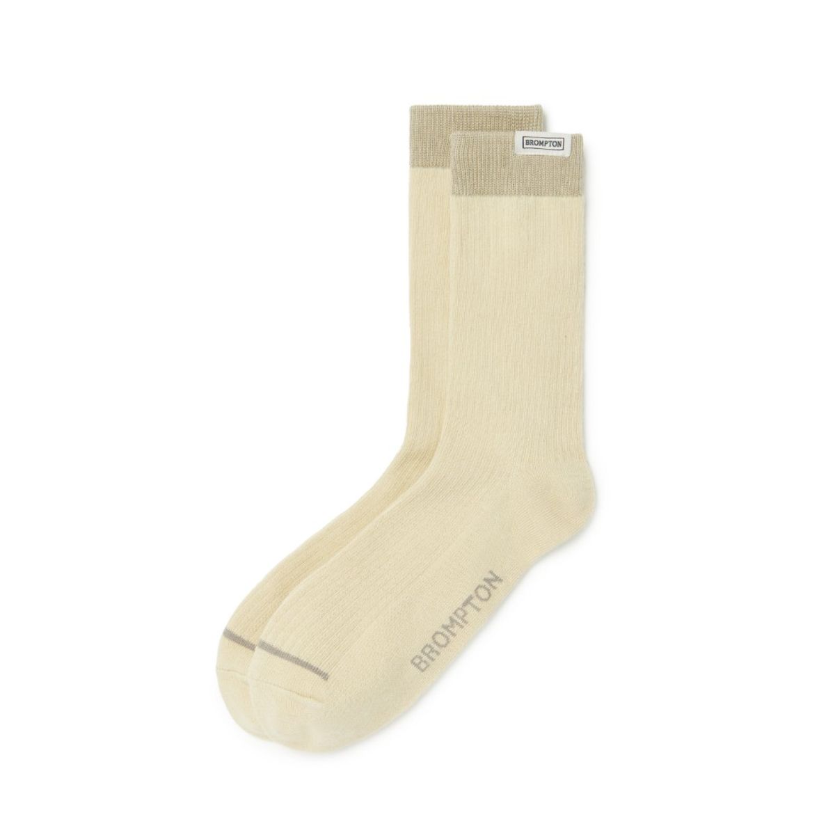 브롬톤 런던(BROMPTON LONDON) LABEL POINT LONG SOCSKS - BEIGE (P255ASO201)