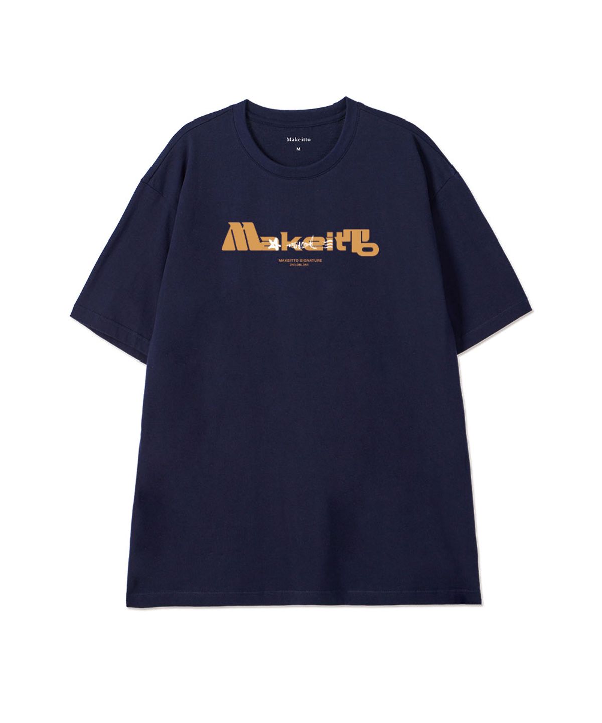 메이킷투(MAKEITTO) [BOLD LETTERING] CREW NECK TEE_NAVY