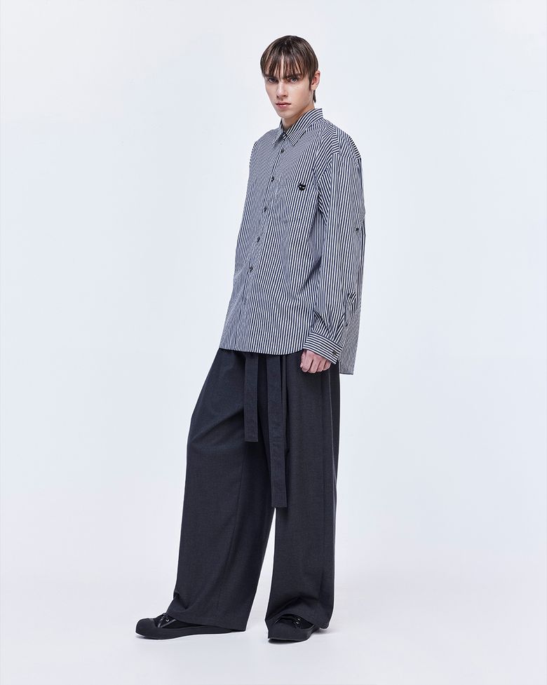 지제로 클래식 롤업 셔츠 차콜 SH2SH804CH