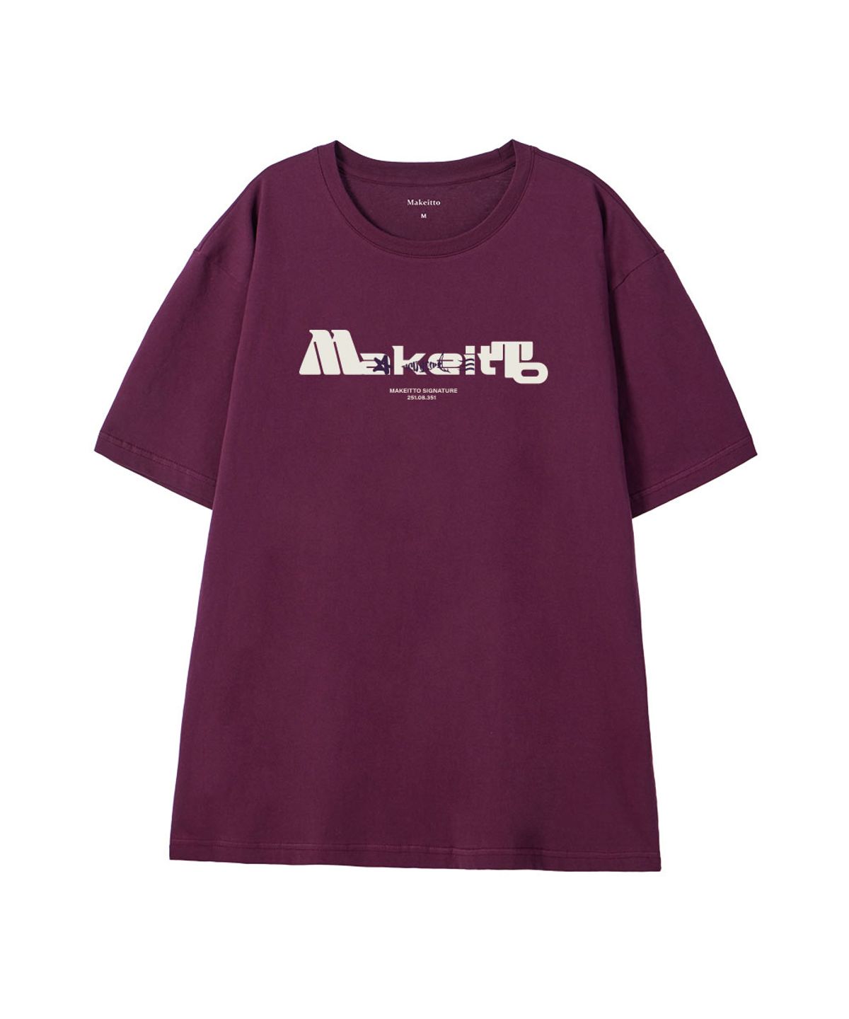 메이킷투(MAKEITTO) [BOLD LETTERING] CREW NECK TEE_WINE