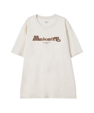 [BOLD LETTERING] CREW NECK TEE_CREAM