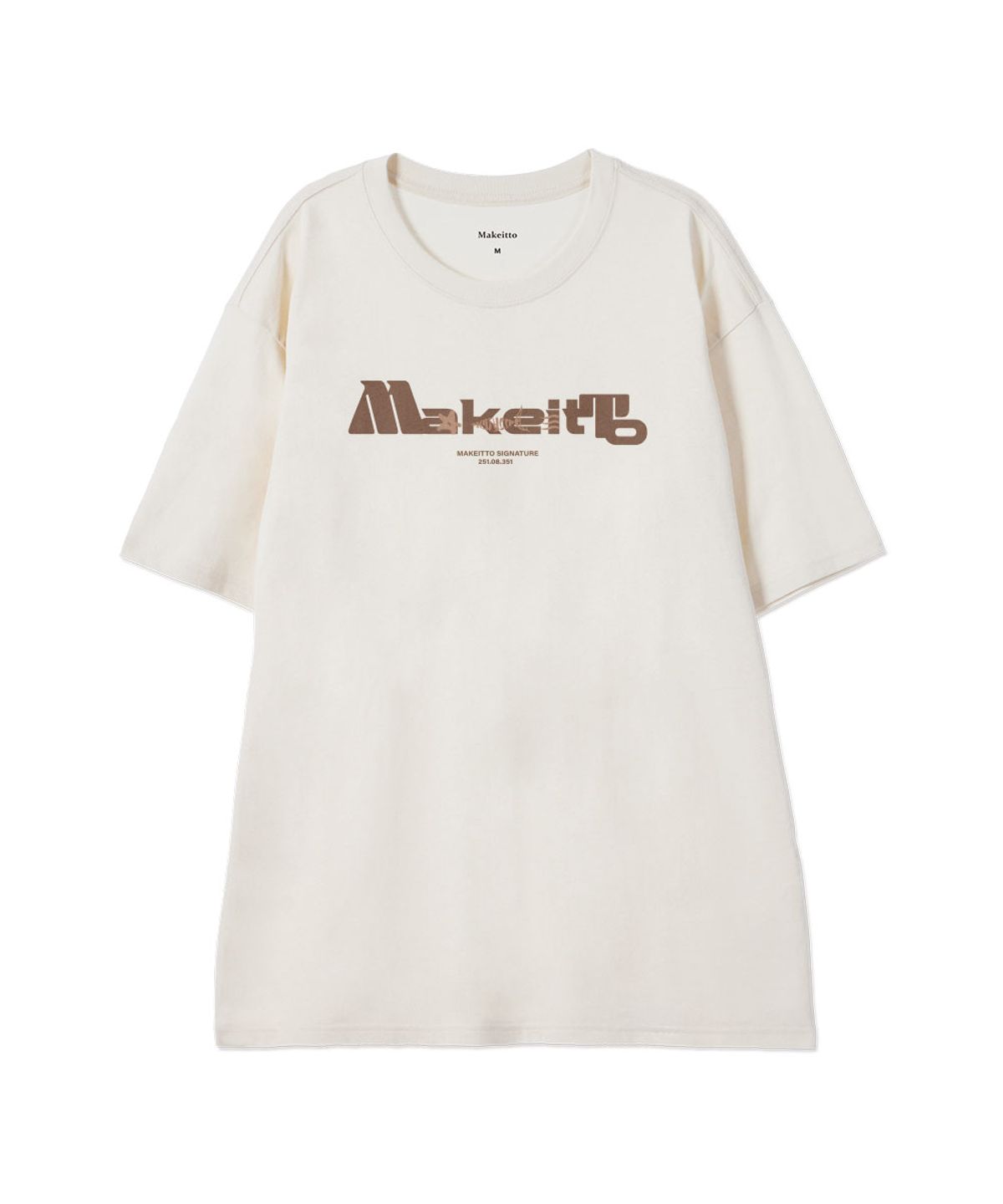 메이킷투(MAKEITTO) [BOLD LETTERING] CREW NECK TEE_CREAM
