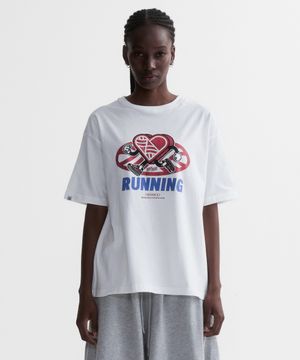 New Big Hearttrack Graphic T Shirt_White