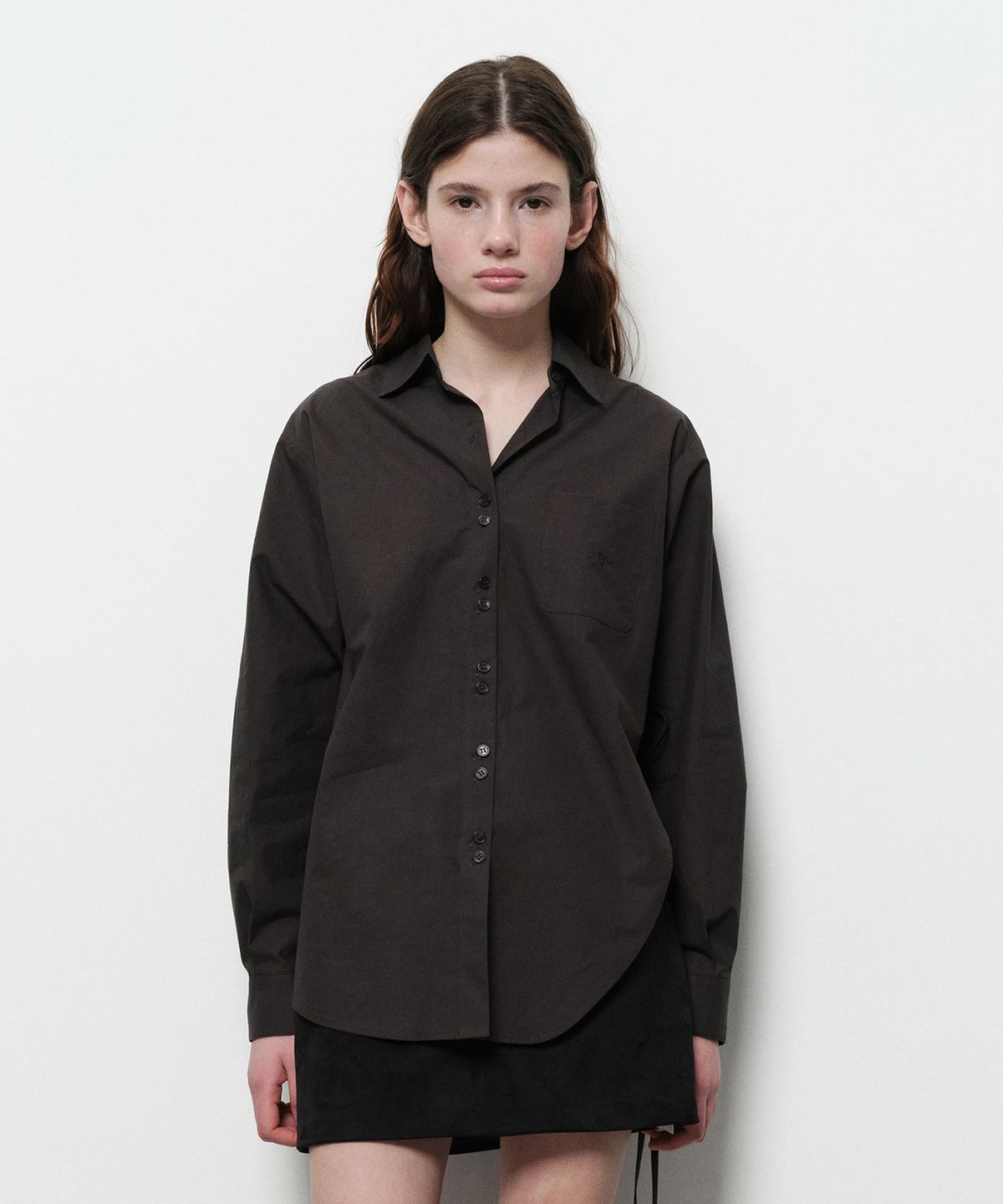 다이애그널(DIAGONAL) CURVED STRING SHIRTS (grey)
