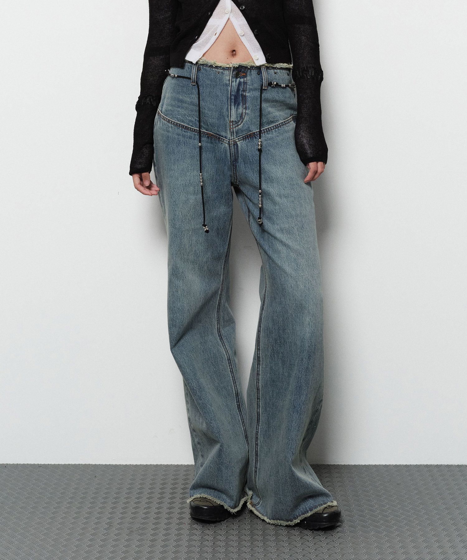 ★ DIAGONAL★ CUTTING WIDE BOOTSCUT DENIM blue DA251PT03BL MUSINSA | DIAGONAL CUTTING WIDE BOOTSCUT DENIM (blue)