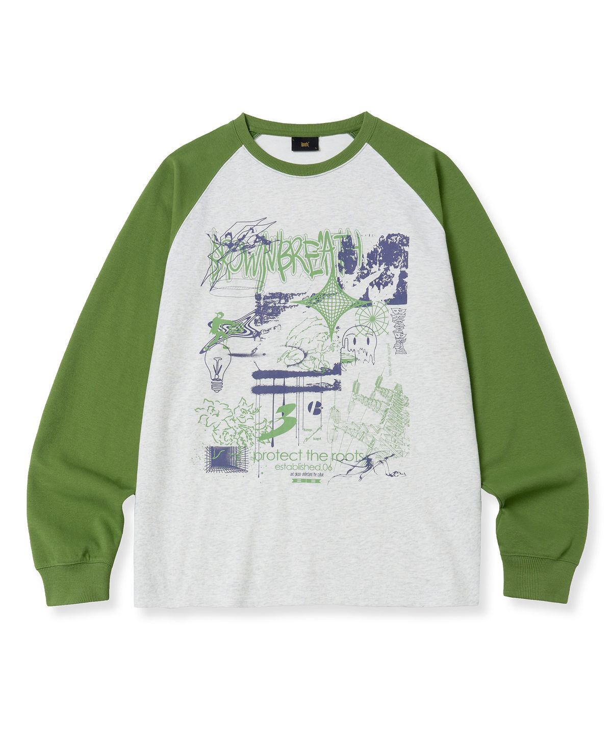 브라운브레스(BROWNBREATH) ROOTS RAGLAN LONGSLEEVE - ASH