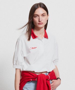 PK Crop Banding T Shirt_White