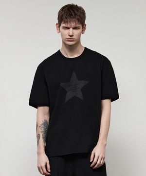 LIVING STAR 링거 반팔 티셔츠 블랙 IETS5E417BK