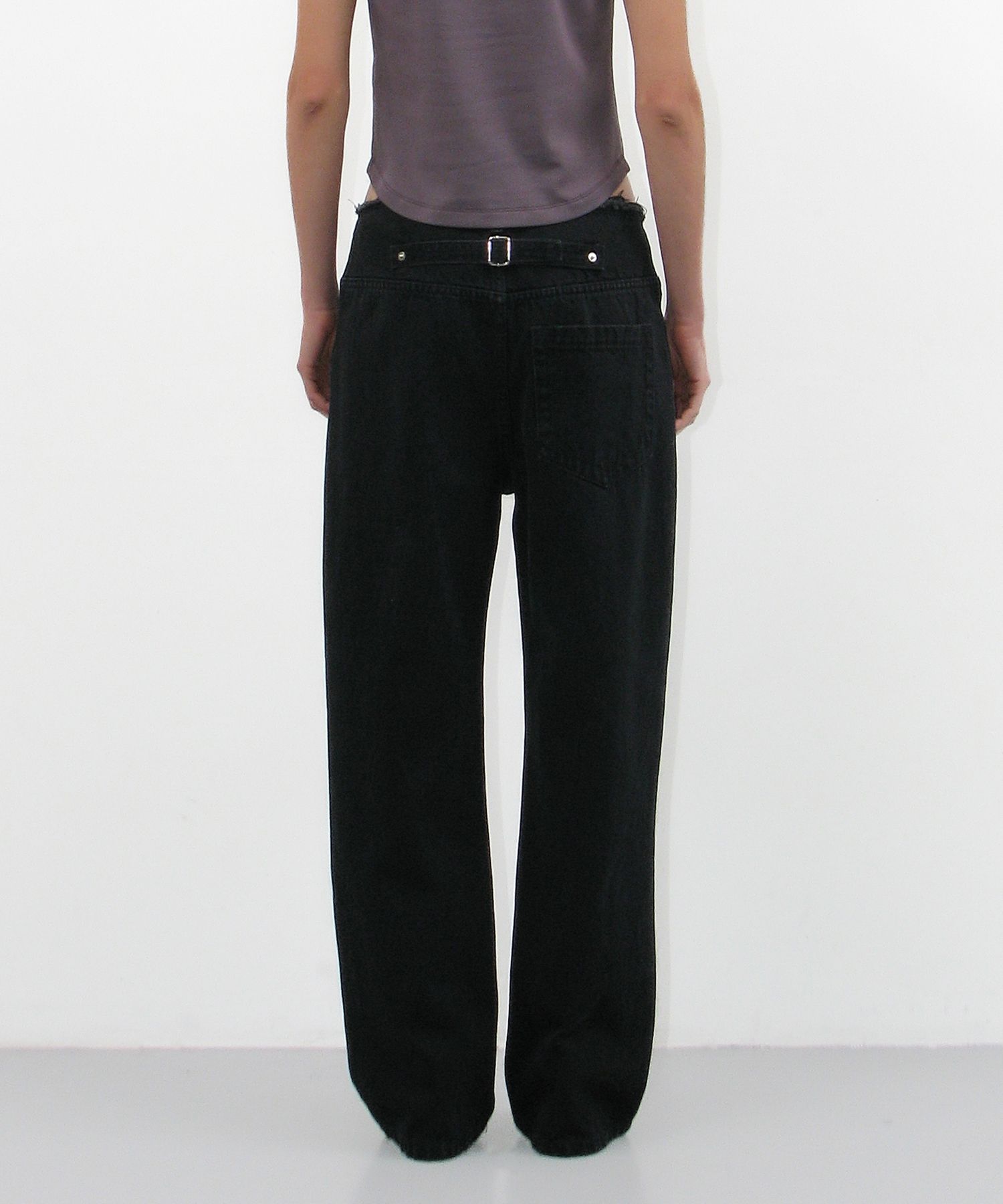 【PARTIMENTO】CUT-OFF WAIST DOT PRINTED JEANS デニムパンツ MUSINSA | PARTIMENTO WOMEN Cutoff Waist Dot Printed Jeans_Black