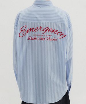 EMC 엠브로이드 스트라이프 셔츠 블루