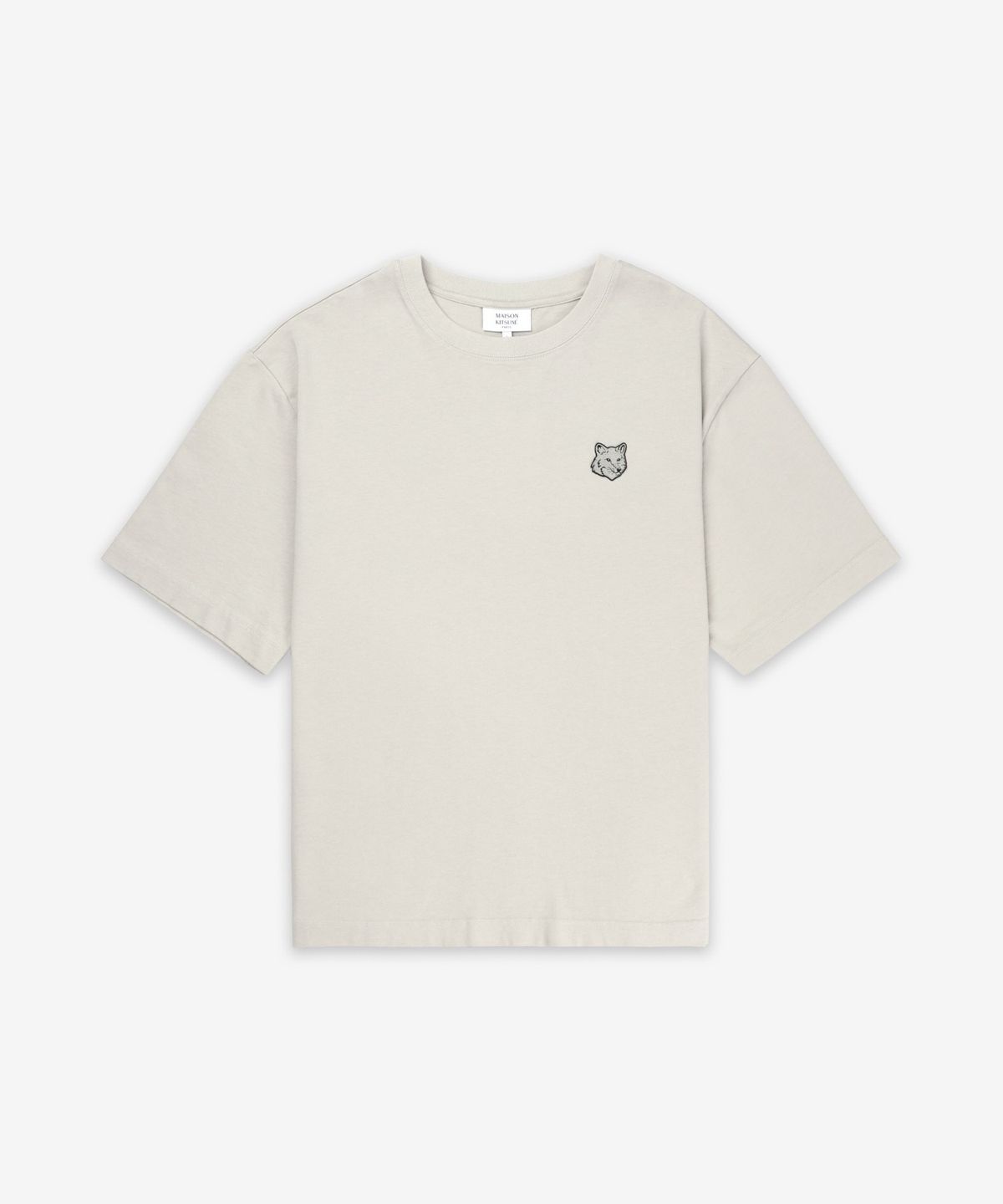 메종 키츠네(MAISON KITSUNE) 볼드 폭스 헤드 패치 오버사이즈 반소매 티셔츠 - 트러플 / LM00107KJ01190119