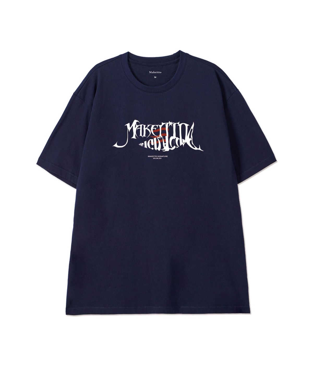 메이킷투(MAKEITTO) [FISH LETTERING] CREW NECK TEE_NAVY