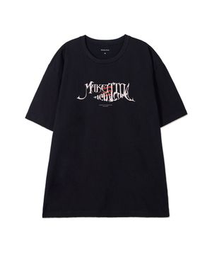 [FISH LETTERING] CREW NECK TEE_BLACK