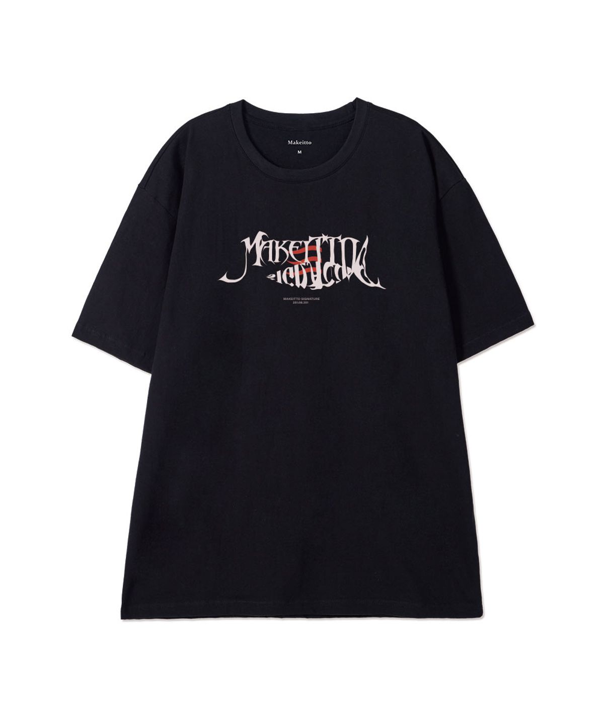 메이킷투(MAKEITTO) [FISH LETTERING] CREW NECK TEE_BLACK