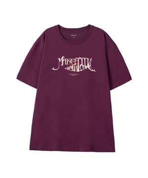 [FISH LETTERING] CREW NECK TEE_WINE