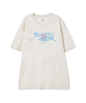[FISH LETTERING] CREW NECK TEE_CREAM
