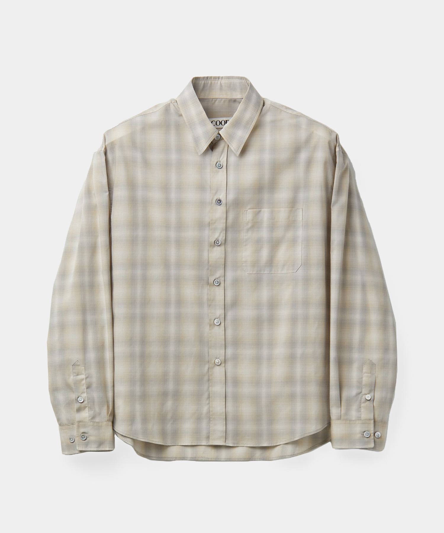 MUSINSA公式 | COOR Organic Cotton Ombre Check Shirt (Beige Check)