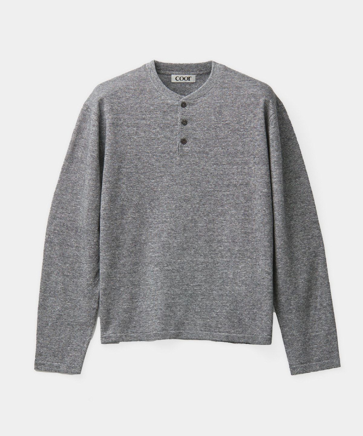 【COOR】 Linen Wool Blend Long Sleeve Henley / 追跡付 MUSINSA | COOR Linen Wool Blend Long Sleeve Henley (Melange