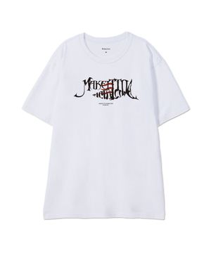 [FISH LETTERING] CREW NECK TEE_WHITE
