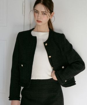 에센셜 트위드 자켓 [블랙]_ZF1JK510