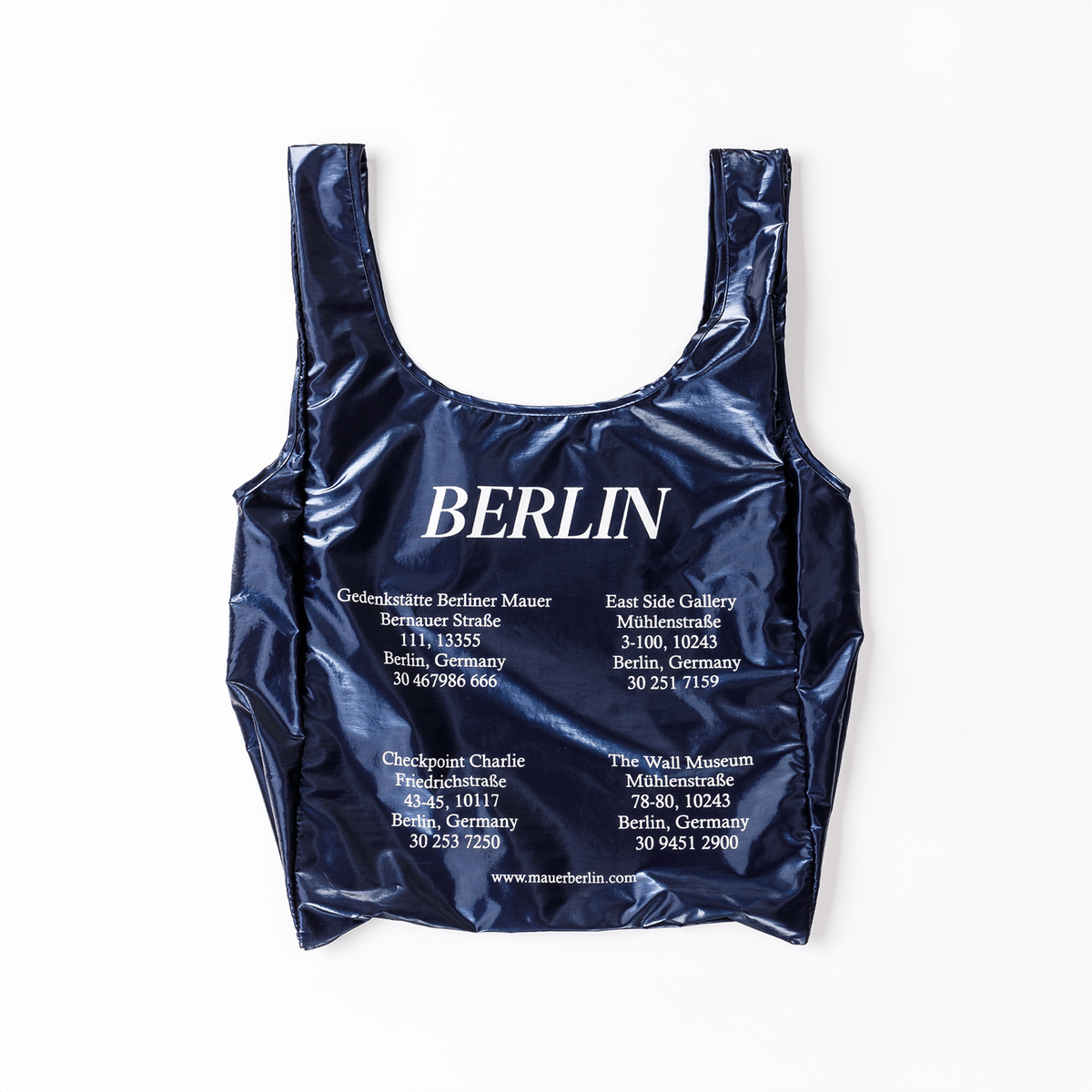 마우어(MAUER) MAUER BERLIN MEMORIAL PLACE REUSABLE BAG (INDIGO BLUE)