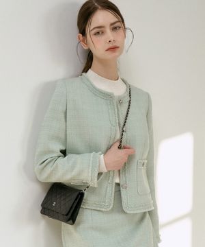 에센셜 트위드 자켓 [민트]_ZF1JK510
