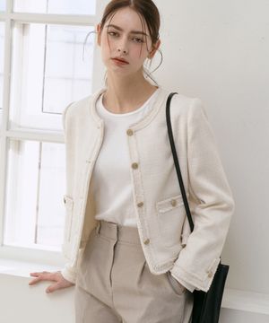 에센셜 트위드 자켓 [아이보리]_ZF1JK510