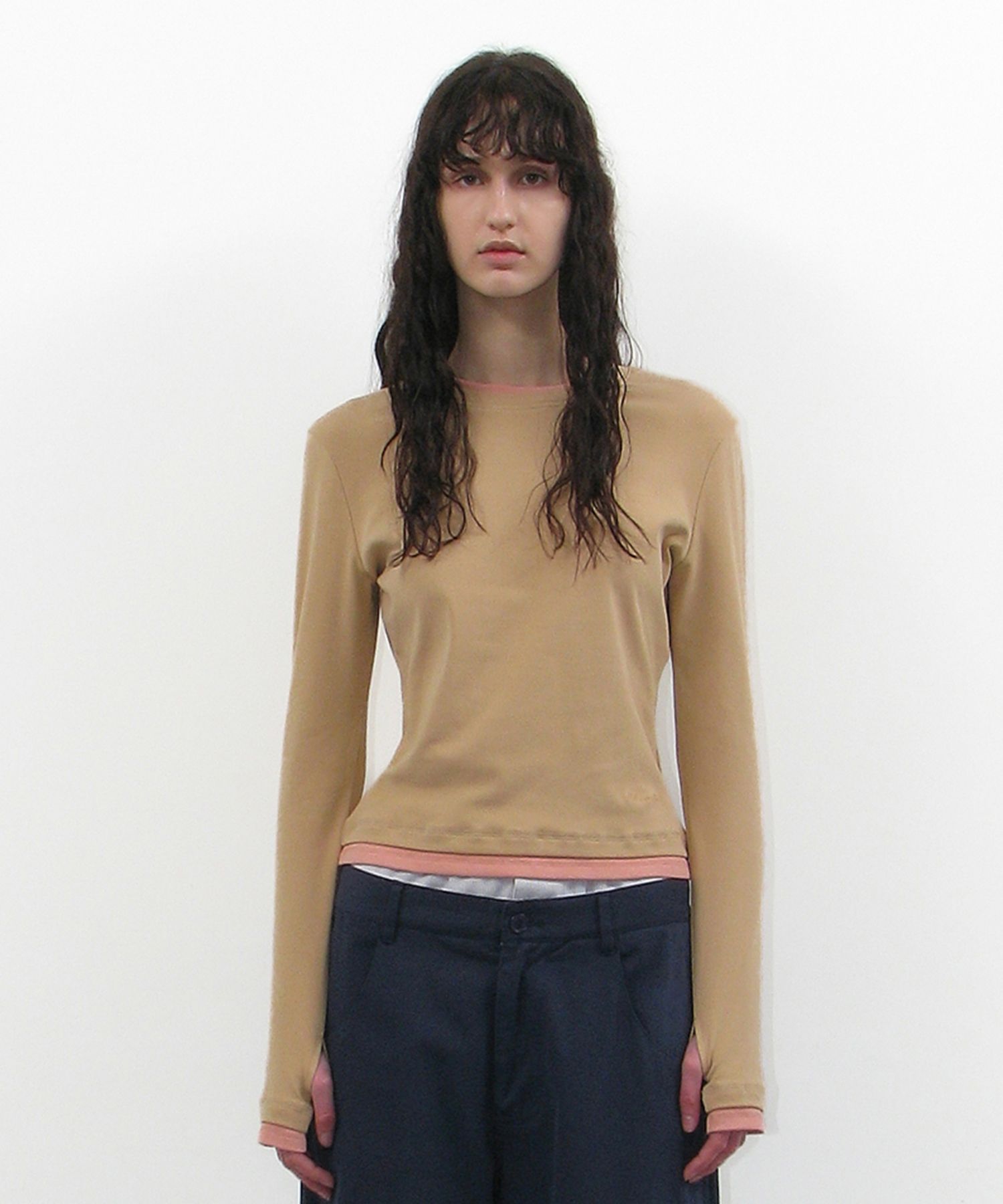 【PARTIMENTO】PW DOUBLE LAYERED LONG SLEEVE TEE MUSINSA | PARTIMENTO WOMEN PW Double Layered Long Sleeve