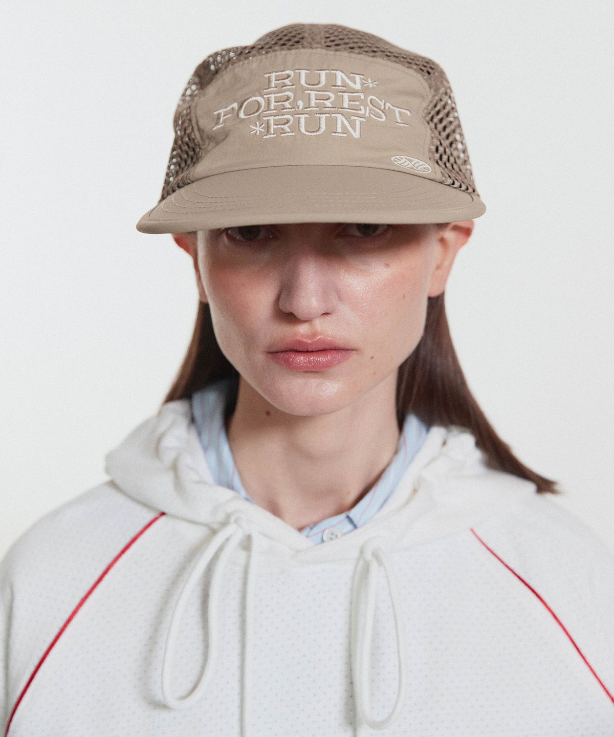 미나수(MENASOO) Run For Rest Run Mesh Camp Cap_Beige