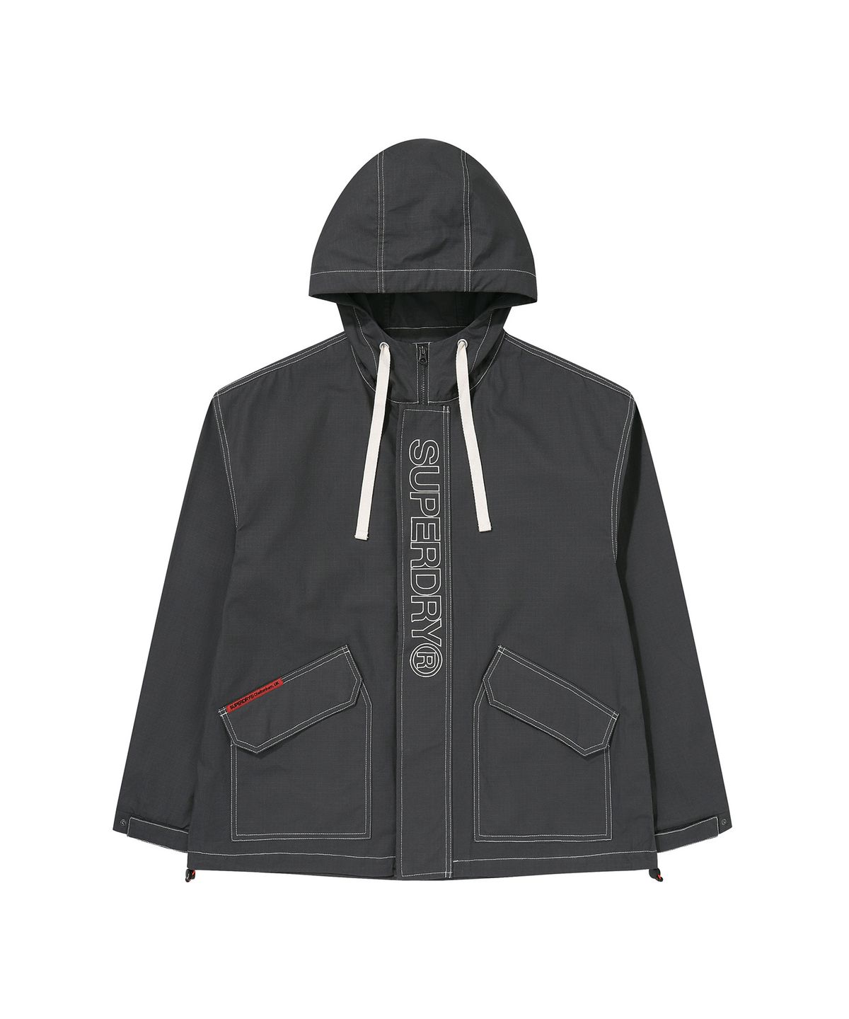 슈퍼드라이(SUPERDRY) 에센셜 윈드브레이커 자켓 베이지 챠콜