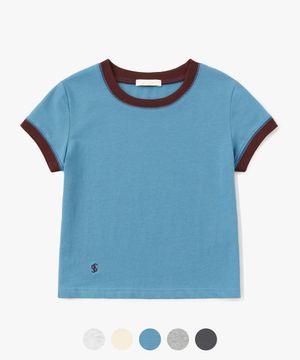 (우먼)로고 링거 티셔츠 - 5 COLOR