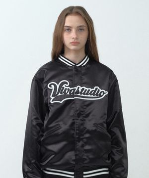 키르시 X 비바스튜디오 리버서블 나일론 바시티 자켓 [블랙]