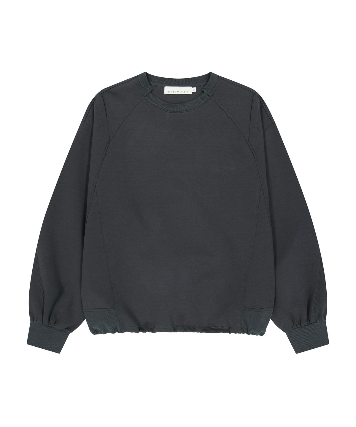 언지미크(UNGIMMICK) SLASH NECK SWEATSHIRT (CHARCOAL)
