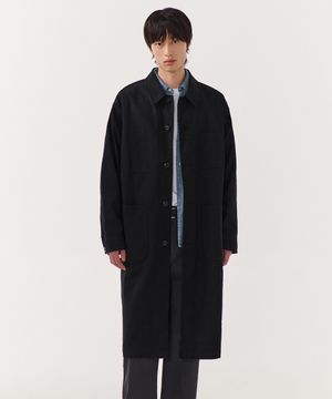 백 사틴 샵 코트 [블랙]