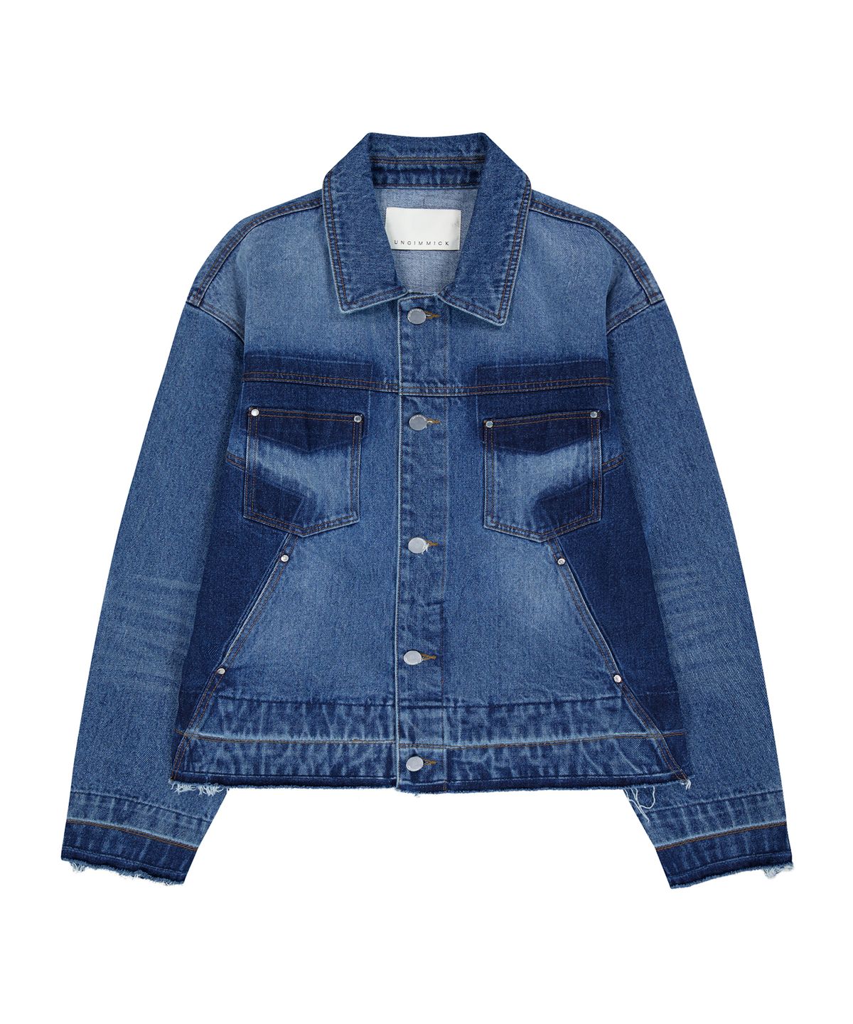 언지미크(UNGIMMICK) CONTRAST WASH DENIM JACKET (BLUE)