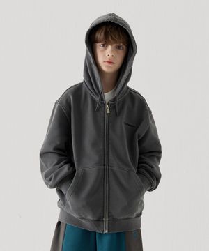 어센틱 레귤러핏 피그먼트 후드집업 차콜 CK2501HZ09CH