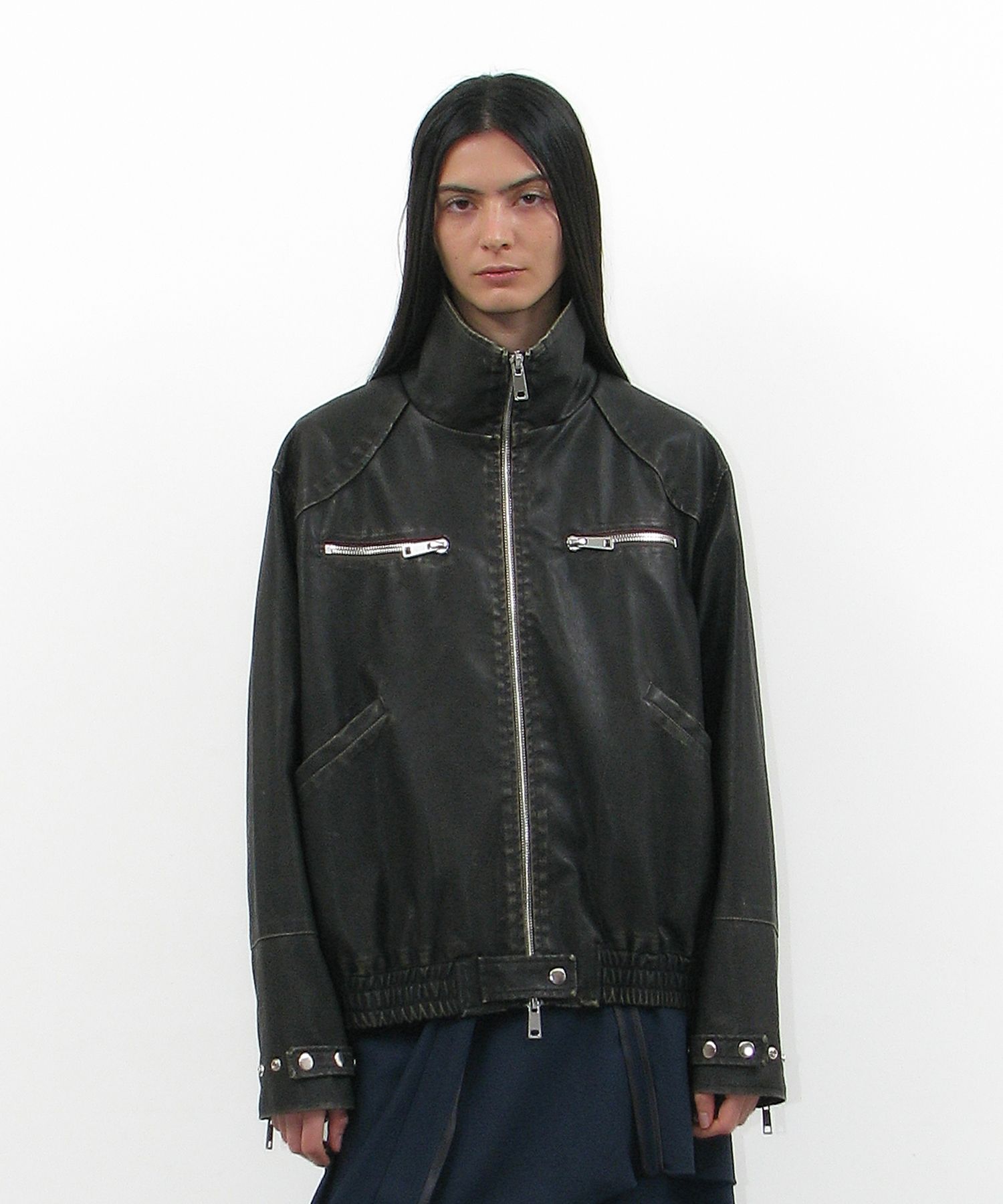 PARTIMENTO WOMAN ♥ WASHED LEATHER BOMBER JACKET MUSINSA | PARTIMENTO WOMEN Washed Leather Bomber