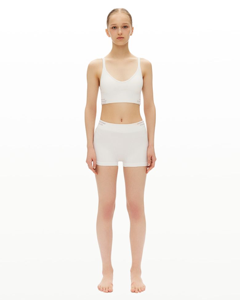 lettering bralette & boy shorts_pure white