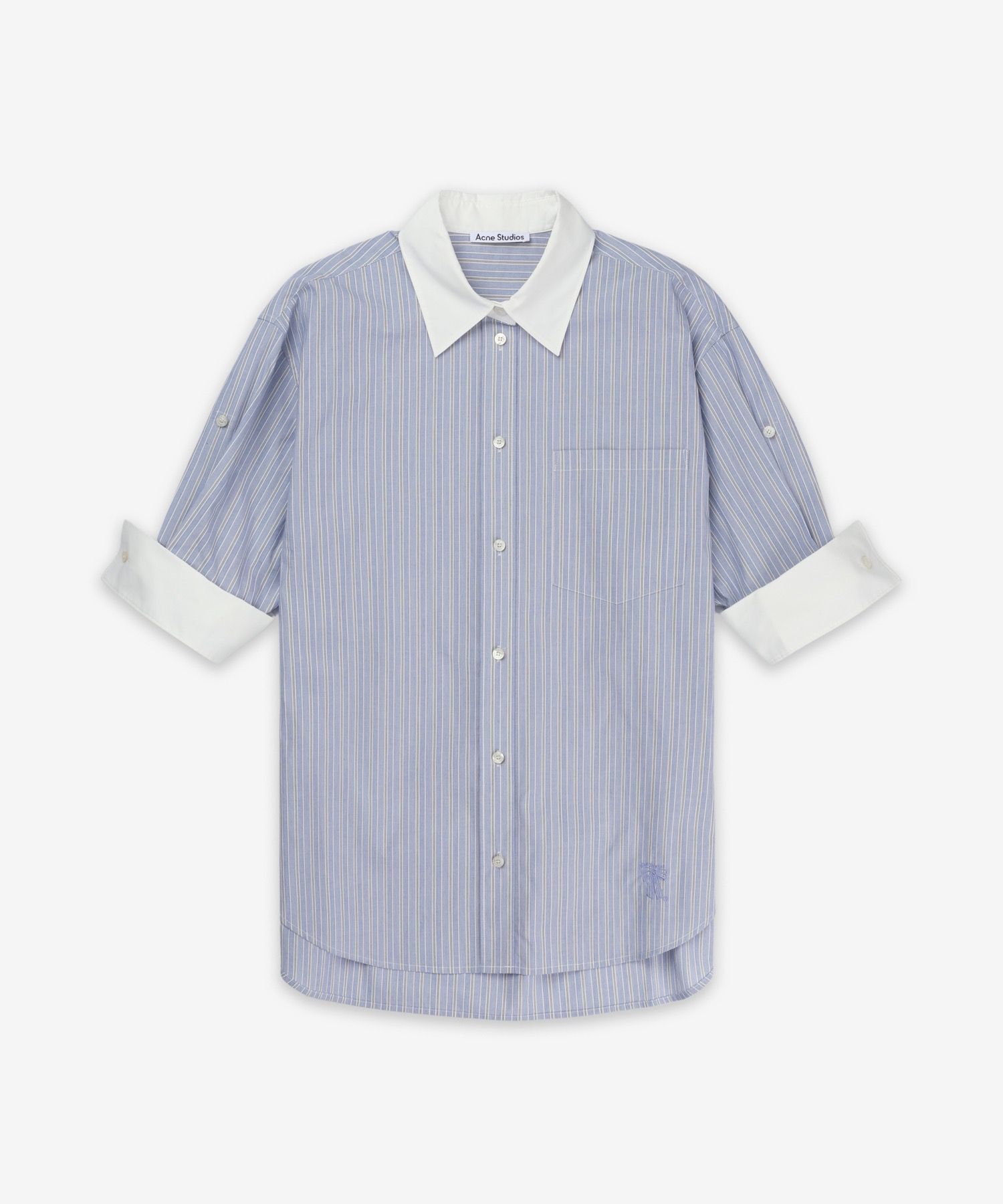 MUSINSA公式 | ACNE STUDIOS 半袖シャツ - ブルー:ホワイト / AC0726AF2
