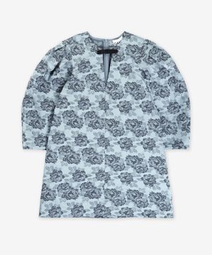 보타니컬 자카드 A라인 미니 원피스 - 일루젼 블루 / W0040628