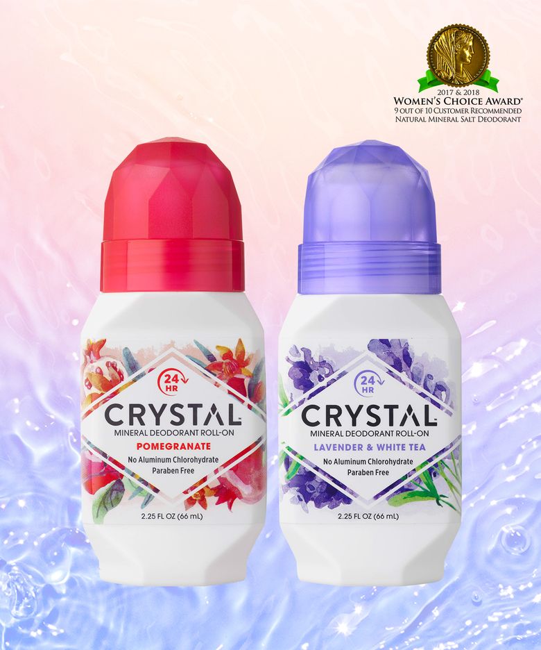 크리스탈 데오드란트 66ml 석류&라벤더 롤온 2종