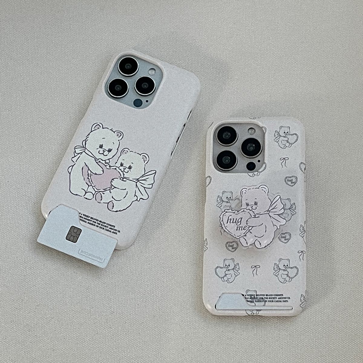 메이드모먼(MADEMOMENT) vintage heart bear 디자인 [카드수납 폰케이스]