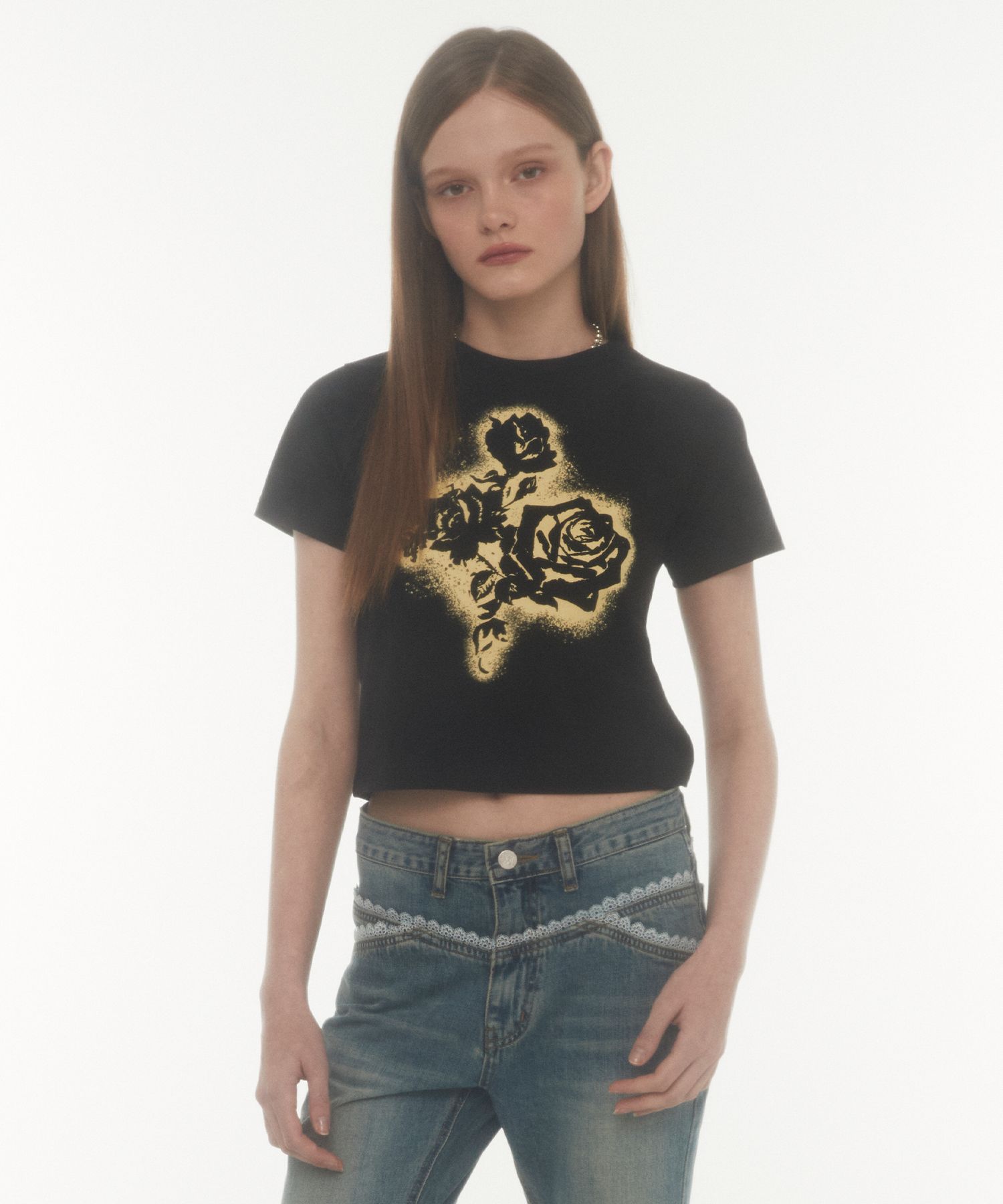 MUSINSA | MIDNIGHT MOVE fl crop t (black)