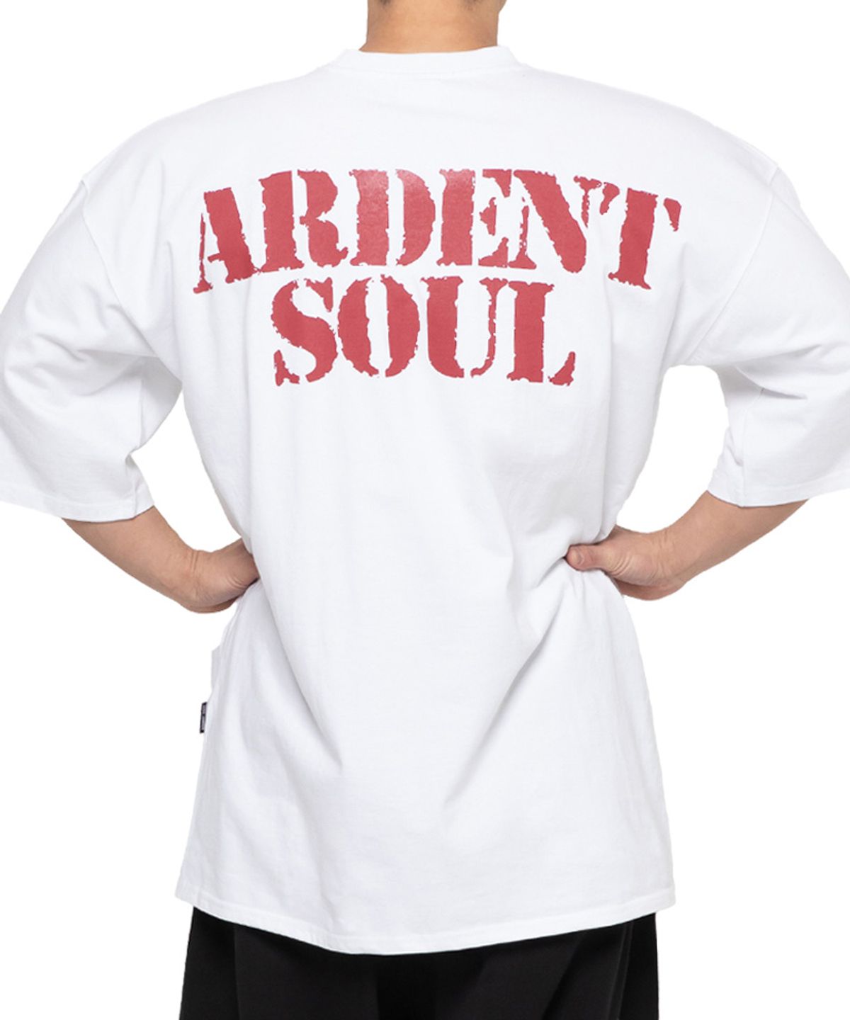 아던트소울(ARDENTSOUL) 크랙로고 오버핏 반팔(화이트)