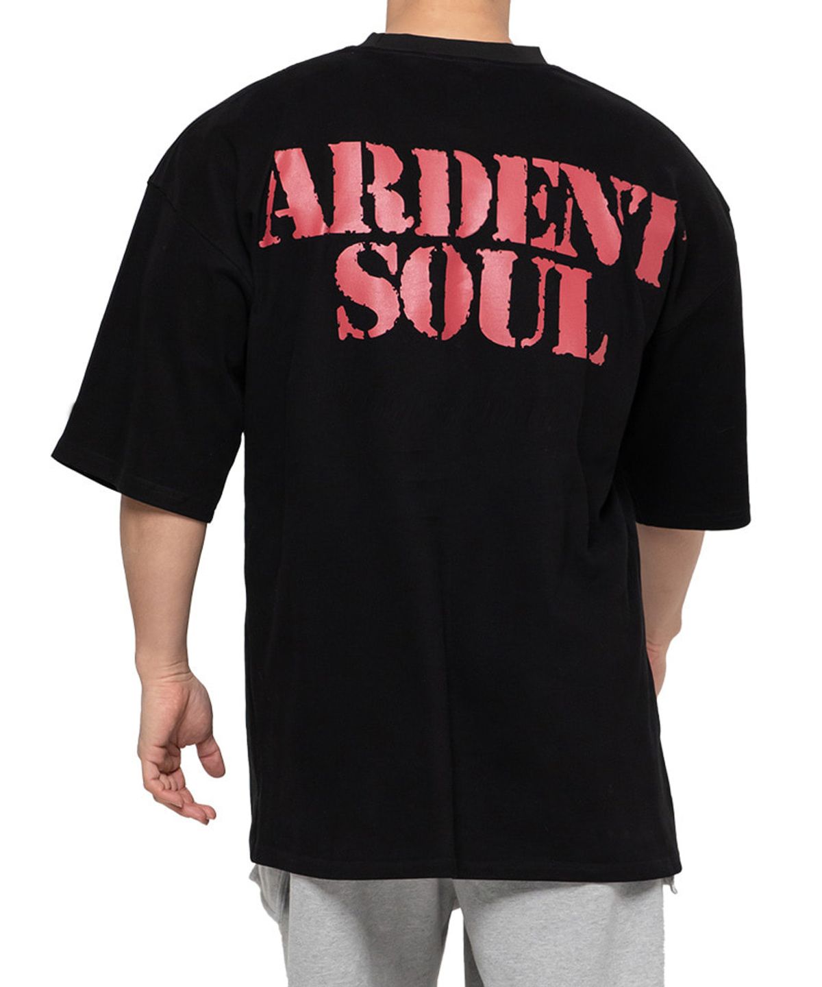 아던트소울(ARDENTSOUL) 크랙로고 오버핏 반팔(블랙)